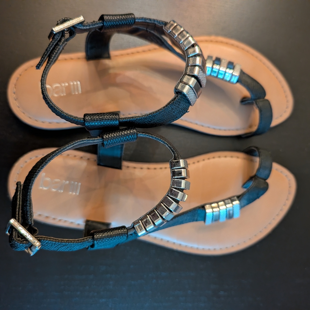 Bar III Black and Silver Sandals